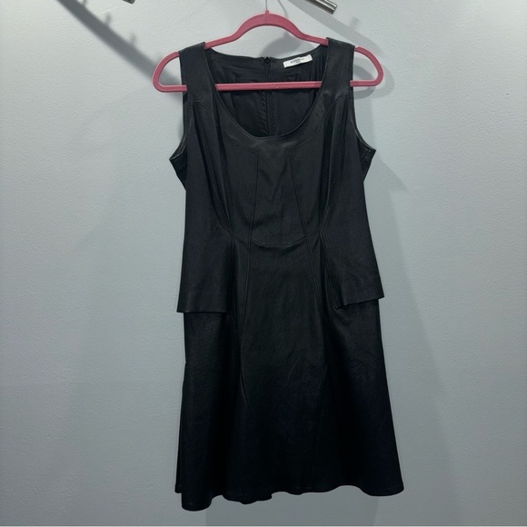 Givenchy Leather Dress- 100% Lamb Leather Black Sleeveless Dress Size 42 / US 8 - Picture 2 of 13